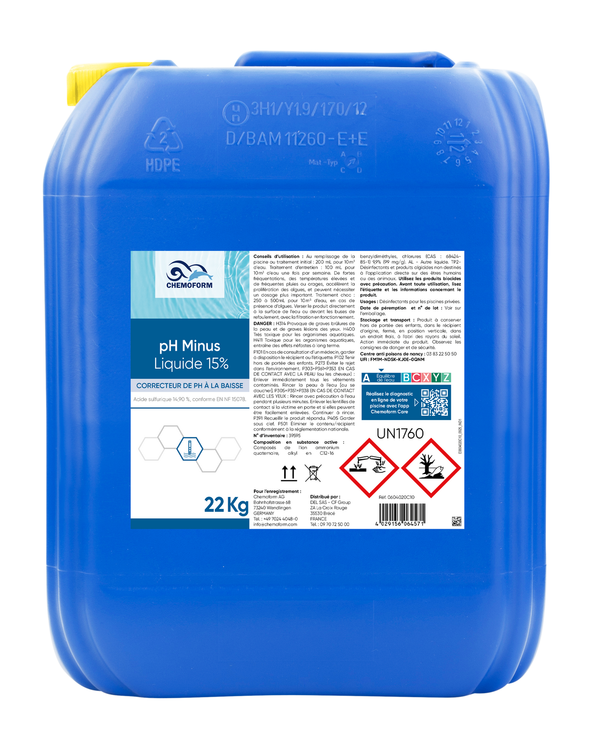 pH Minus Liquide 15% — Bidon de 22 kg